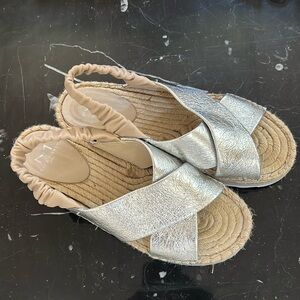 Marc Fisher LTD Silver Platform Sandal size 8